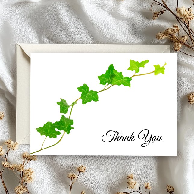 Green English Ivy Vine Thank You Invitation (Creator Uploaded)
