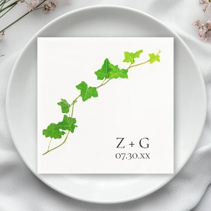 Green English Ivy Vine Wedding Napkin