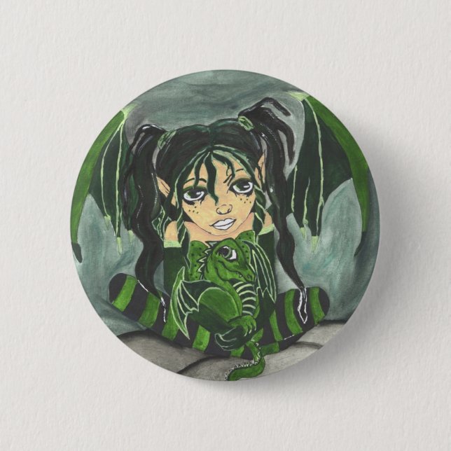 green envy 6 cm round badge (Front)
