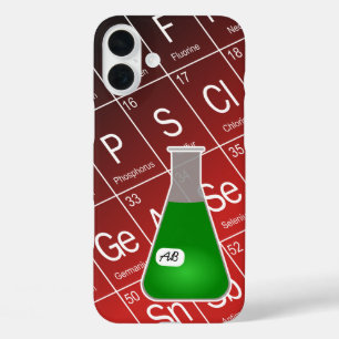 Green Erlenmeyer Flask (with Initials) Chemistry iPhone 16 Plus Case