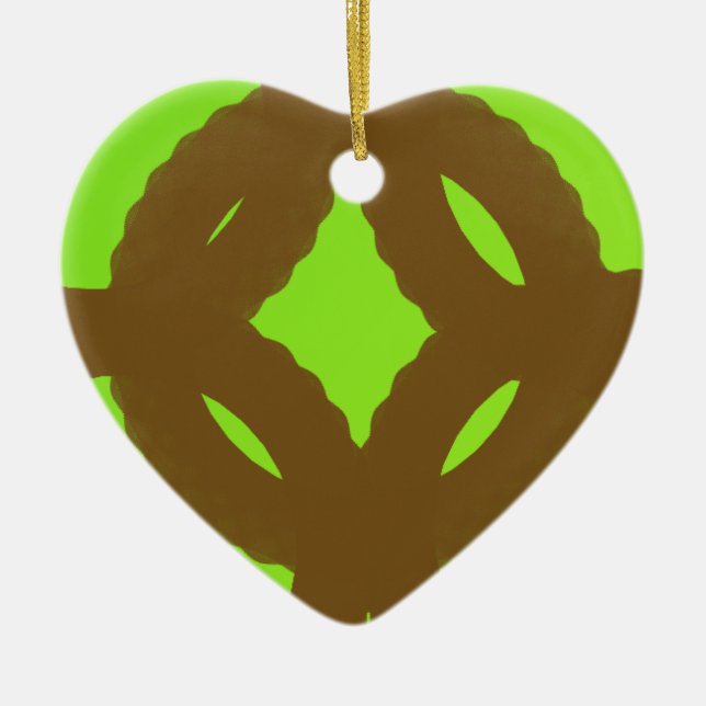 green eternity abstract art ceramic tree decoration (Front)