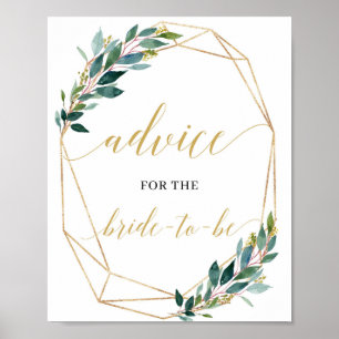 Green eucalyptus advice for the bride to be sign