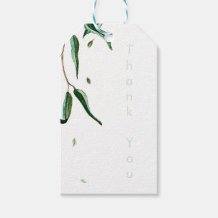 Green Eucalyptus Botanical Leaves Rustic Wedding Gift Tags