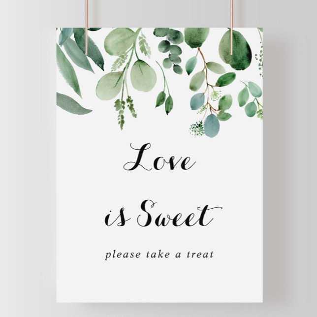 Green Eucalyptus Botanical Love Is Sweet Sign (Creator Uploaded)