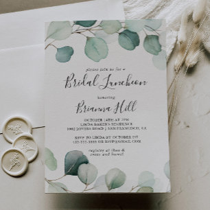 Green Eucalyptus Bridal Luncheon Bridal Shower Invitation