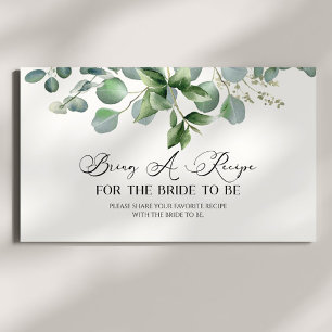 Green Eucalyptus Bridal Shower Bring A Recipe Enclosure Card