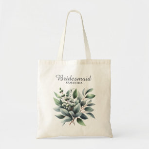 Green Eucalyptus Bridesmaid Tote Bag