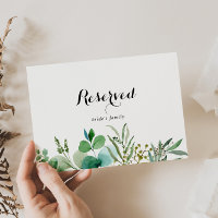 Green Eucalyptus Calligraphy Wedding Reserved Sign