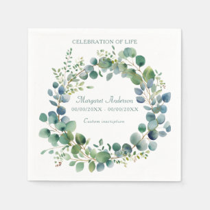 Green Eucalyptus Celebration of Life Napkin