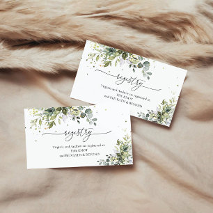 Green Eucalyptus Floral Bridal Shower Registry Enclosure Card
