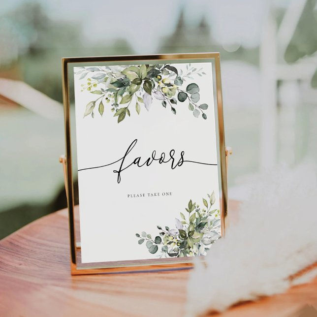 Green Eucalyptus Floral Favours Sign (Creator Uploaded)