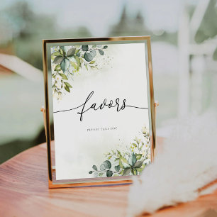 Green Eucalyptus Floral Favours Sign