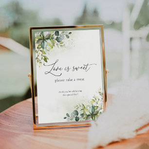 Green Eucalyptus Floral Love Is Sweet Sign