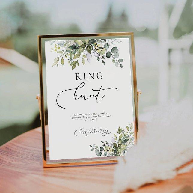 Green Eucalyptus Floral Ring Hunt Sign (Creator Uploaded)