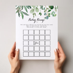 Green Eucalyptus Foliage Baby Bingo Shower Game