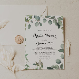 Green Eucalyptus Foliage Delight Bridal Shower Invitation
