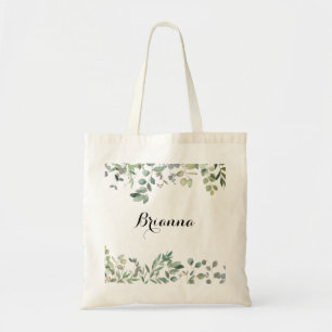 Green Eucalyptus Foliage Delight Bridesmaid Tote Bag