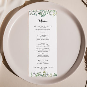 Green Eucalyptus Foliage Delight Dinner Menu