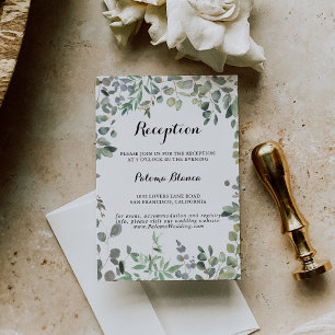 Green Eucalyptus Foliage Delight Wedding Reception Enclosure Card