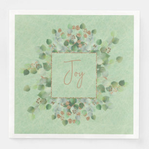 Green Eucalyptus Glitter Sparkle Sage Botanical   Napkin