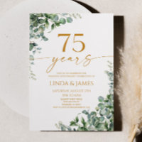 Green Eucalyptus Gold 75th Wedding Anniversary