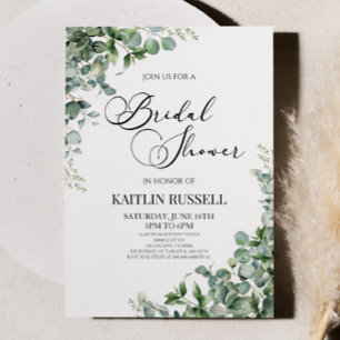 Green Eucalyptus Greenery Botanical Bridal Shower  Invitation