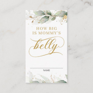 Green eucalyptus leaves gold mummy belly card