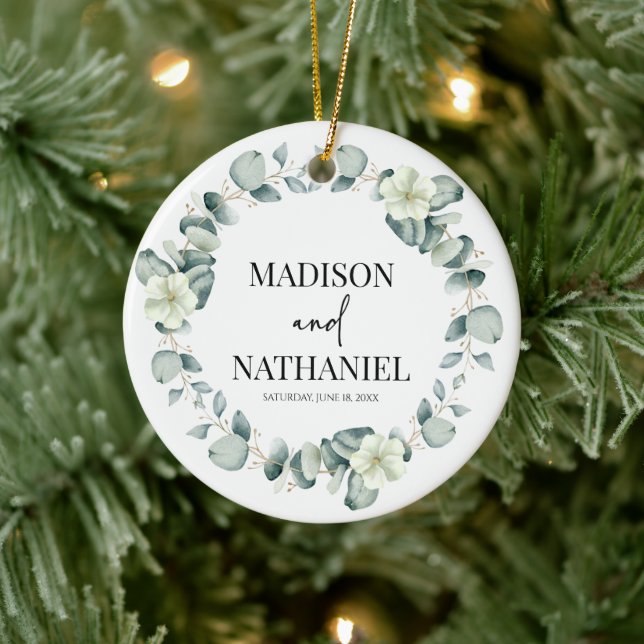 Green Eucalyptus Leaves Greenery Botanical Wedding Ceramic Tree Decoration (Tree)