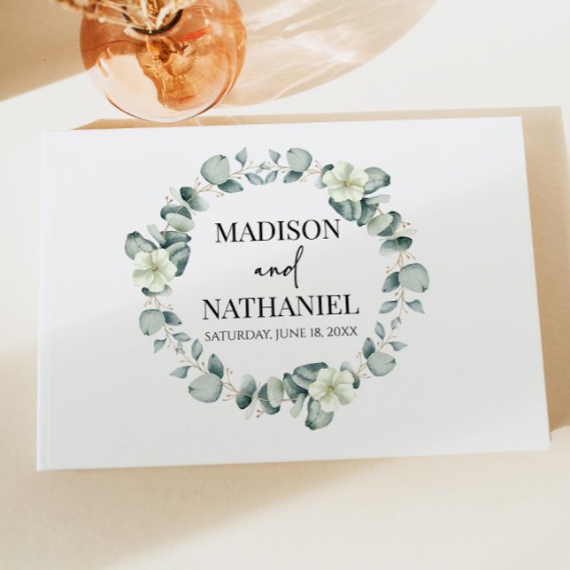 Green Eucalyptus Leaves Greenery Botanical Wedding Guest Book (Creator Uploaded)