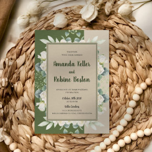 Green Eucalyptus Modern Wedding Invitation
