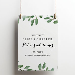 Green Eucalyptus Rehearsal dinner Welcome Poster