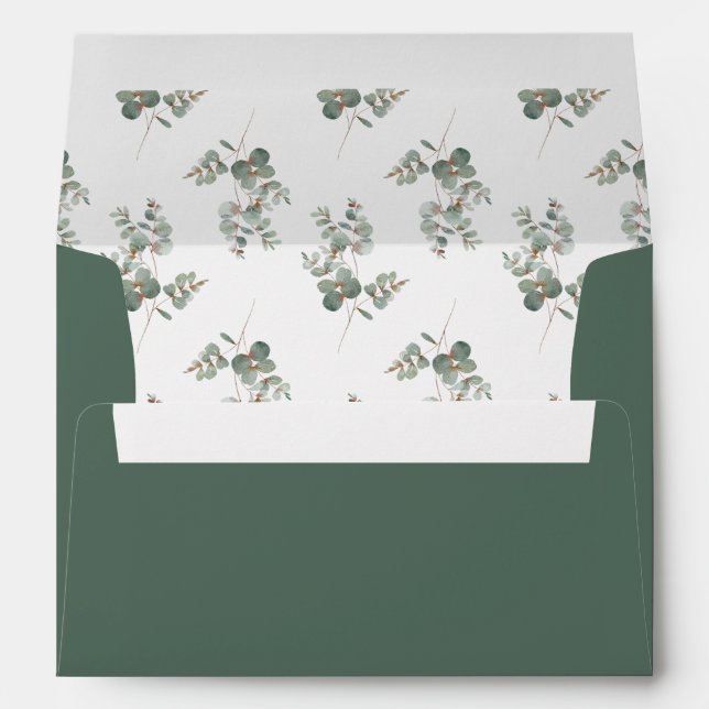 Green Eucalyptus Wedding Envelope (Back (Bottom))