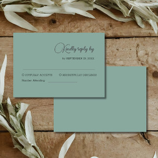 Green eucalyptus wedding Response Card