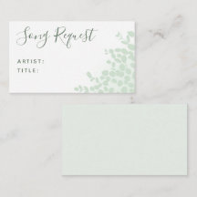Green Eucalyptus Wedding Song Request card 