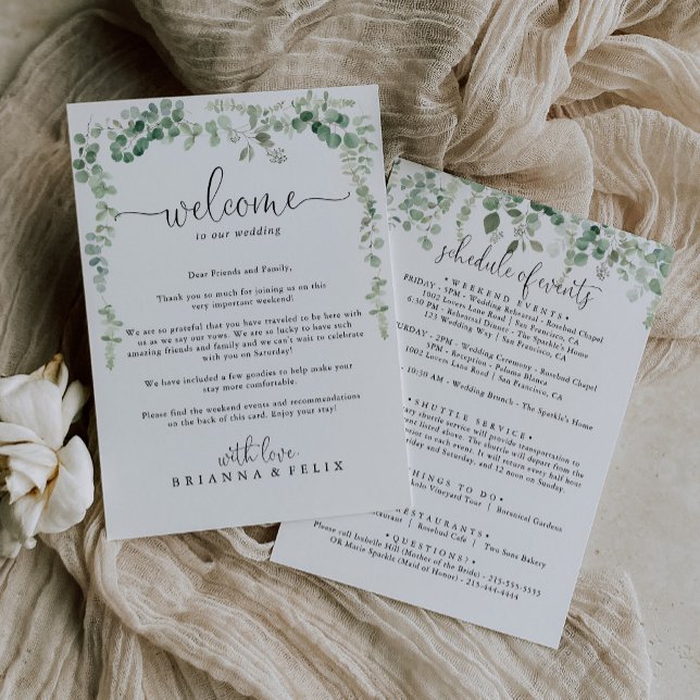 Green Eucalyptus Wedding Welcome Letter (Creator Uploaded)