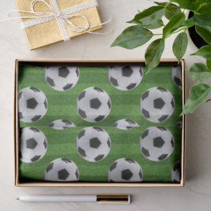 Green European Football Pattern Tissue Paper