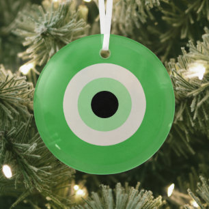 Green Evil Eye - Health, Wealth and Success Symbol Glass Tree Decoration