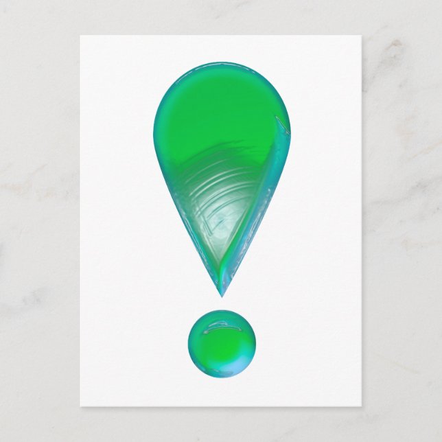 Green Exclamation Mark Postcard (Front)