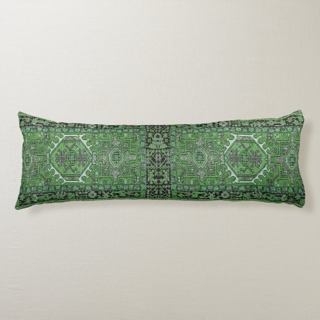 Green Exotic Persian Rug Reproduction, Body Cushion (Front)