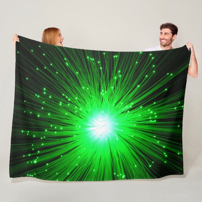 Green Explosion Fleece Blanket (In Situ)