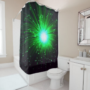 Green Explosion Shower Curtain