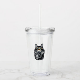 Green Eye Cat Acrylic Tumbler