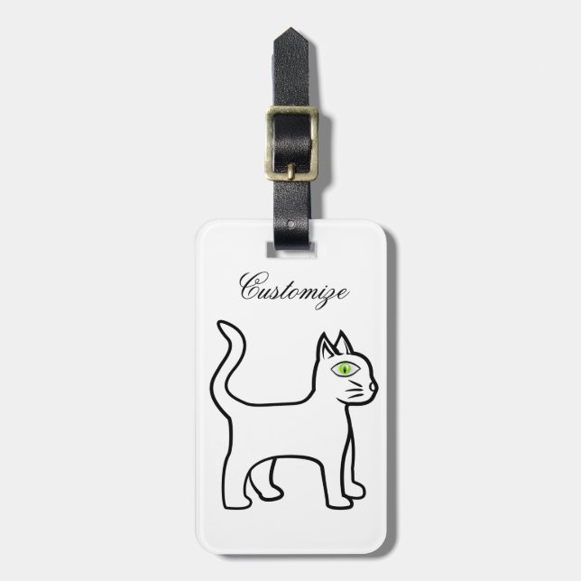 Green-eye Cat Thunder_Cove Luggage Tag (Front Vertical)
