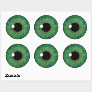 Green Eye Iris Cool Eyeball Custom Round Stickers