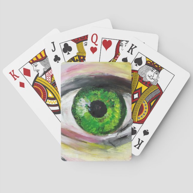 Green Eye Painting  Playing Cards (Back)