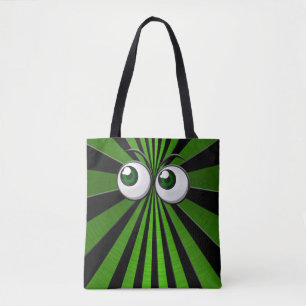 green eyeballs tote bag