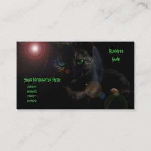 green eyed black cat Business Cards