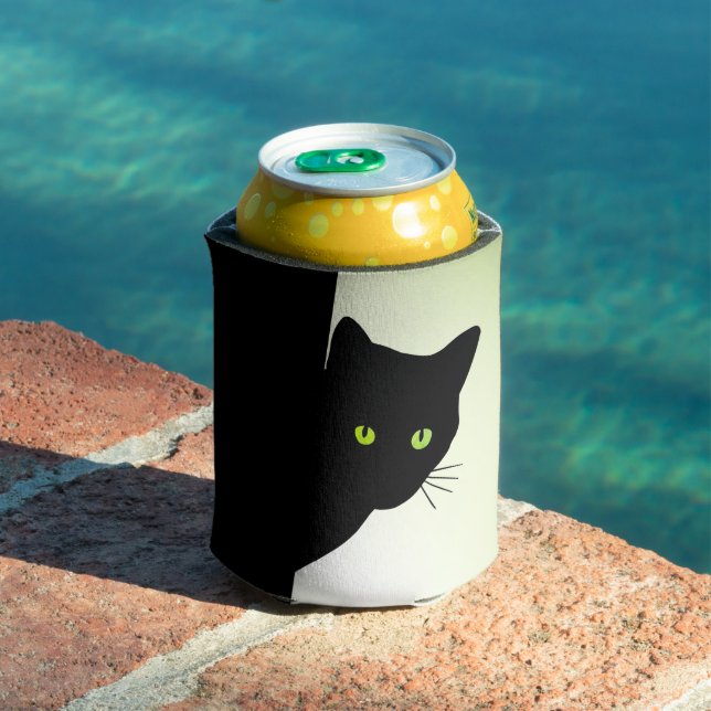 Green Eyed Black Cat Can Cooler (In Situ Pool)