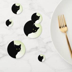 Green Eyed Black Cat Confetti