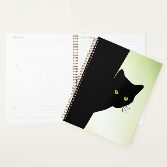 Green Eyed Black Cat Planner (Display)